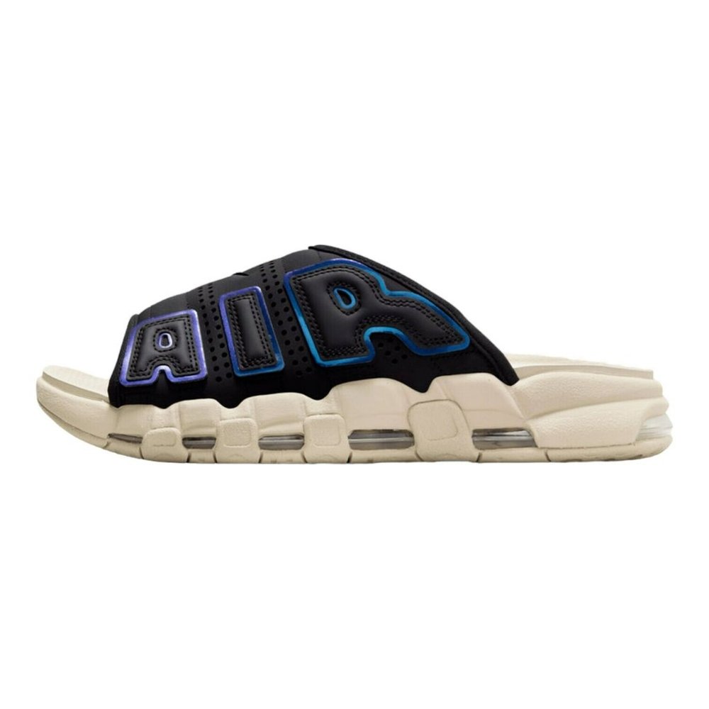 Nike Air More Uptempo Slide Sandals FB7799-001 Black Sanddrift Men's Size 9 - Picture 2 of 7